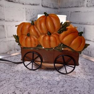 Pumpkin Carriage Wagon Accent Shade Pink Zebra Simmer Pot Candle topper farm